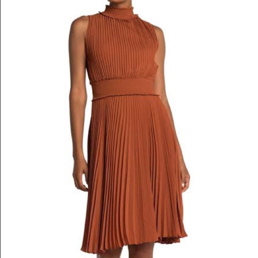 Nanette Lenore Pleated Sleeveless Smock Midi Dress